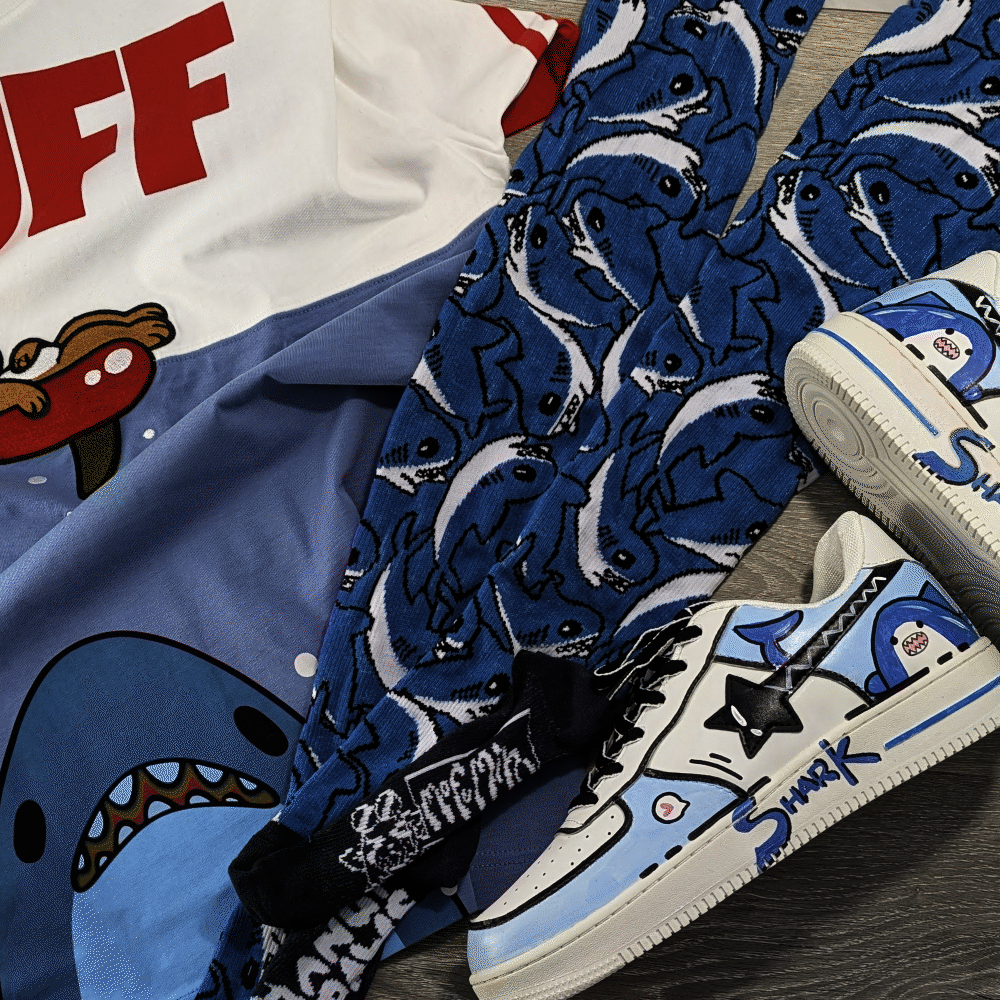 Shark Attack Thigh High Sockies