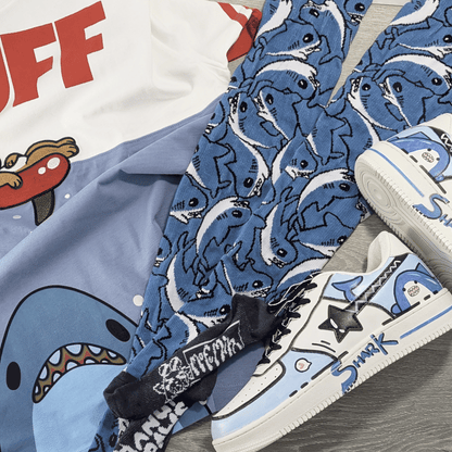 Chaussettes montantes « Attaque de requin »