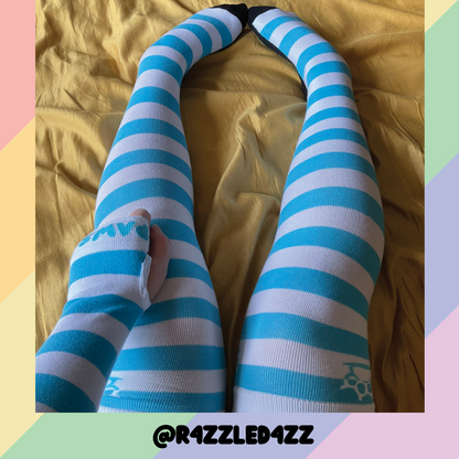 Light Blue vs White Arm Warmers